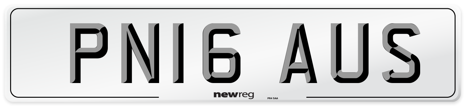 PN16 AUS Number Plate from New Reg